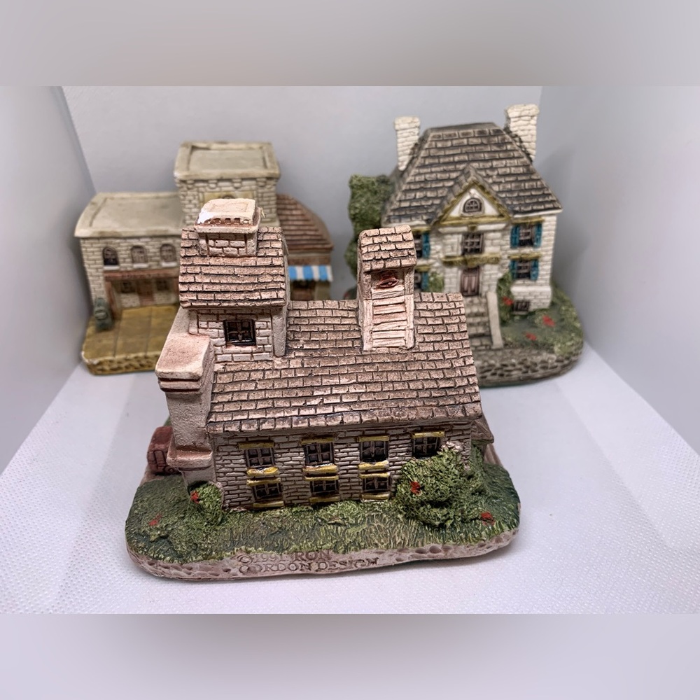 Ron Gordon Designs Ceramic Village Bundle; Schoolhouse, Firehouse & Retail Shop